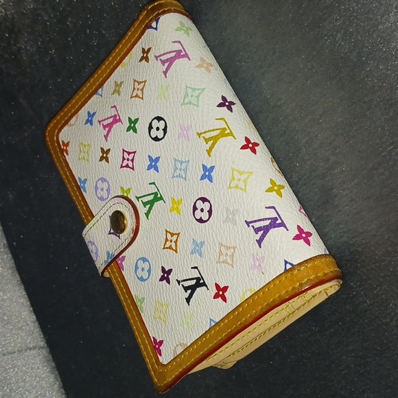 Authentic Louis Vuitton Multi Color Murakami Kiss Clasp Wallet, Dustbag & Box - Picture 9 of 17